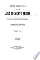 Obras completas de Don José Clemente Fabres: Discursos parlamentarios