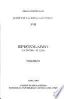 Obras completas de José de la Riva-Agüero: Epistolario: La Rosa-Llosa (2 v.)