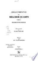 Obras completas de Melchor Ocampo: Polémicas religiosas