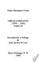 Obras completas de Pedro Henríquez Ureña: 1940-1944