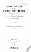 Obras completas del Doctor D. Manuel MilÃ¡ y Fontanals