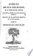Obras Del M. Fr. Luis De Leon, De La Orden De San Agustin