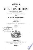 Obras del M. Fr. Luis de Leon...