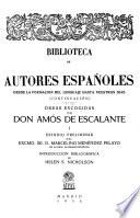 Obras escogidas de Don Amós de Escalante