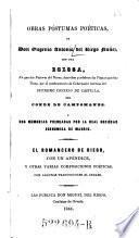 Obras Póstumas Poéticas, De Don Eugenio Antonio del Riego Nuñez, Con Una Egloga ... Y Dos Memorias Premiadas ...