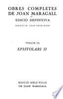 Obres completes de Joan Maragall: Epistolari II
