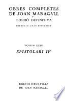 Obres completes de Joan Maragall: Espístolari IV