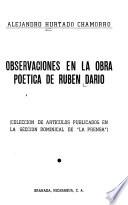Observaciones en la obra poética de Rubén Darío