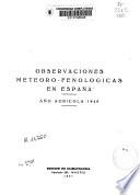 Observaciones meteoro-fenológicas en España