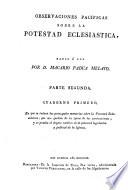 Observaciones pacificas sobre la potestad eclesiástica