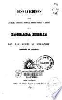 Observaciones sobre las bellezas literarias, históricas, profético-poéticas y religiosas de la Sagrada Biblia
