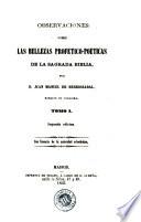 Observaciones sobre las bellezas profético-poéticas de la Sagrada Biblia