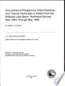 Occurrence of Phosphorus, Other Nutrients, and Triazine Herbicides in Water from the Hillsdale Lake Basin, Northeast Kansas, May 1994 Through May 1995