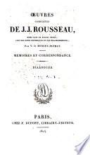 Oeuvres complètes de J. J. Rousseau: Dialogues