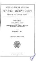 Official List of Officers of the Officers' Reserve Corps of the Army of the United States ...