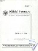 Official Summary of Security Transactions and Holdings Reported to the Securities and Exchange Commission Under the Securities Exchange Act of 1934 and the Public Utility Holding Company Act of 1935