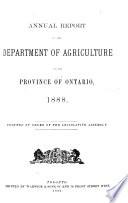 Ontario. Canada. Department of Agriculture. Annual Report