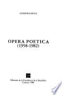 Opera poetica (1958-1982)