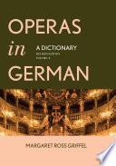 Operas in German: A Dictionary