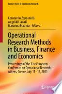 Operational Research Methods in Business, Finance and Economics