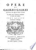 Opere di Galileo Galilei divise in quattro tomi