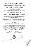 Oración panegirica ... de San Frco de Borja ...