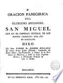 Oracion panegirica del glorioso arcangel San Miguel