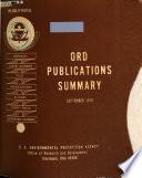 ORD Publications Summary