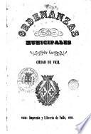 Ordenanzas municipales de la ciudad de Vich
