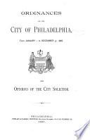 Ordinances of the City of Philadelphia from 1 Ja.-31 D., 1886