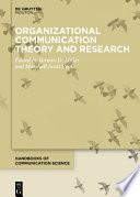 Organizational Communication Theory and Research