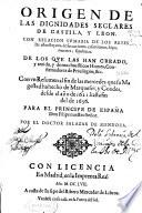 Origen de las dignidades seglares de Castilla y León
