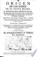 Origen de los indios de el nuevo mundo, e Indias Occidentales