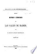 Origen, historico y etimologico de las calles de Madrid