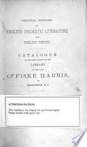 Original Editions of English Dramatic Literature and English Poetry