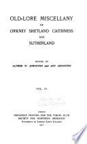 Orkney and Shetland Miscellany