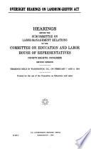 Oversight Hearings on Landrum-Griffin Act