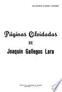 Páginas olvidadas de Joaquín Gallegos Lara
