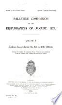Palestine Commission on the Disturbances of August, 1929