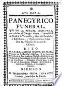 Panegyrico funeral que en la annual memoria que celebra el Colegio Mayor, Universidad de Alcalà a su ... Fr. Francisco Ximenez de Cisneros
