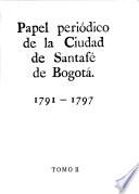 Papel periodico de la cuidad de Santafe de Bogota