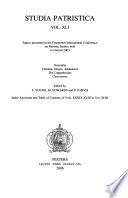 Papers Presented at the Fourteenth International Conference on Patristic Studies Held in Oxford 2003
