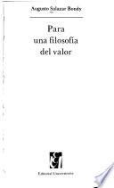 Para una filosofía del valor