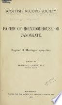 Parish of Holyroodhouse of Canongate