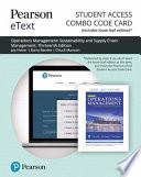Pearson Etext for Operations Management