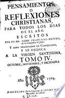 Pensamientos, o Reflexiones christianas, para todos los dias de el año