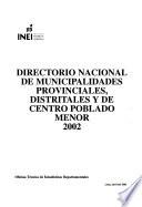 Perú, directorio nacional de municipalidades provinciales y distritales
