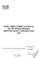 Peru, directorio nacional de municipalidades provinciales y distritales