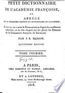 Petit dictionnaire de l'Académie françoise ou abrégé de la cinquième édition du dictionnaire de l'Académie