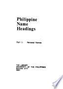 Philippine Name Headings